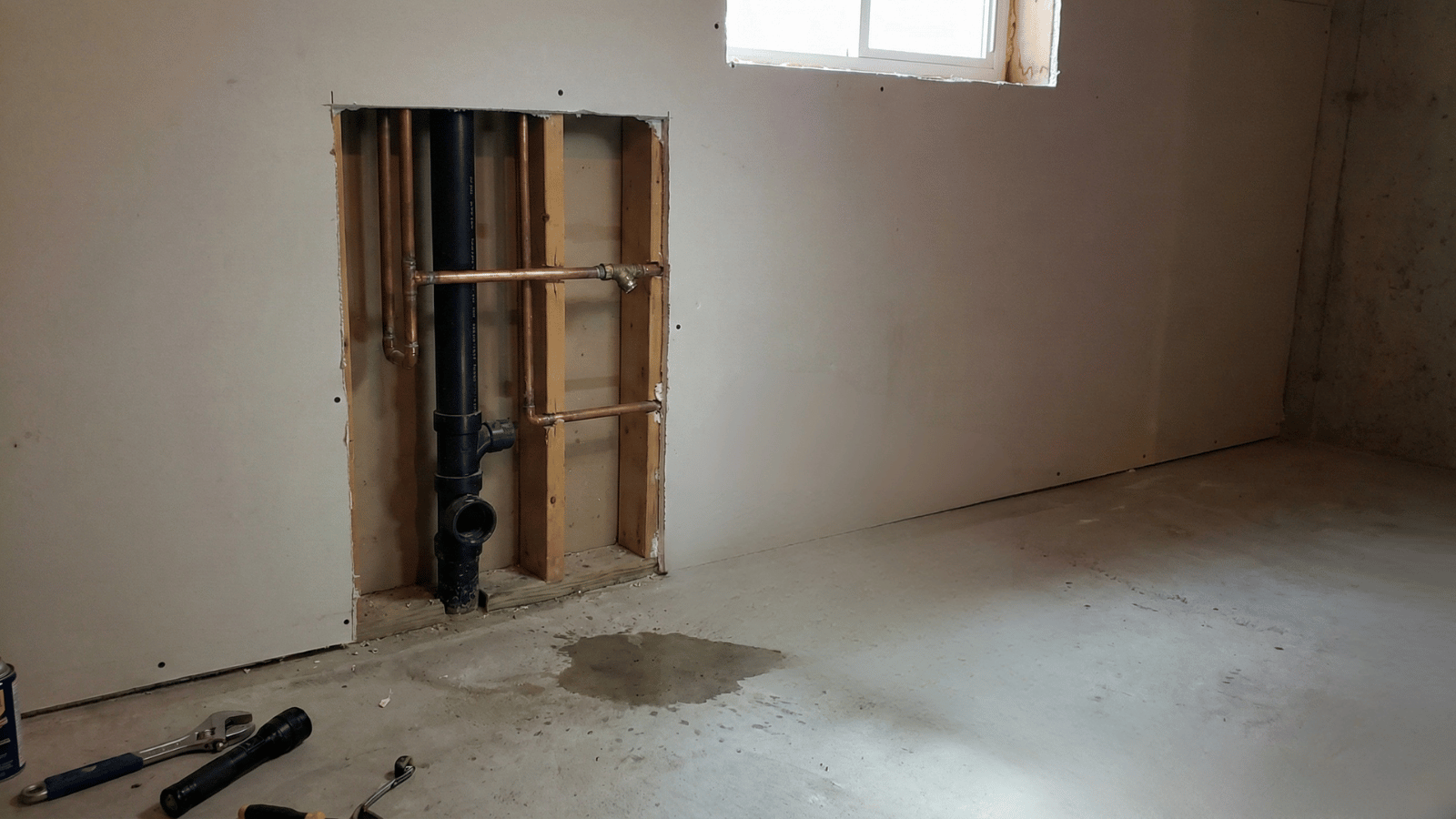 basement plumbing leak detection